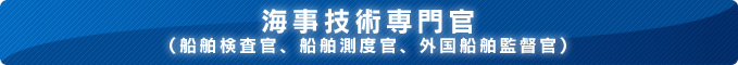 海事技術専門官（船舶検査官、船舶測度官、外国船舶監督官）